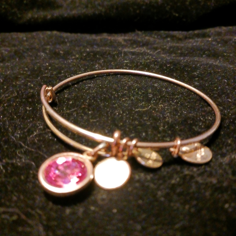 Alex and Ani pink birthstone bracelet